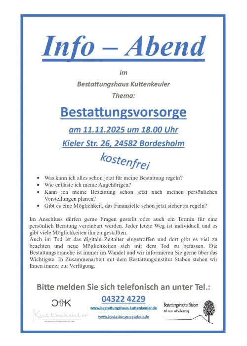 Plakat Bestattungsvorsorge 2025 Plakat Bestattungsvorsorge 2025